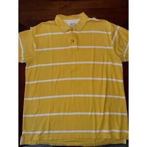 Austin Clothing Co Mens Yellow Stripe Short Sleeve Cotton Polo Shirt XL